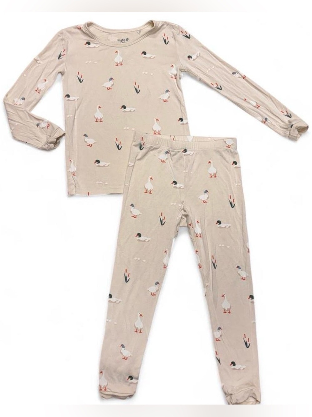 Kyte Baby Size 4T Toddler 2piece Long Sleeve Pajamas Set In Duck Goose Bamboo